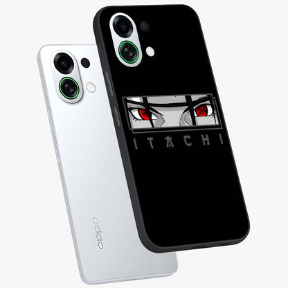 Scarlet Gaze Dominance Glass Case displayed in angled mockup highlighting intense visual design with bold scarlet aesthetic.