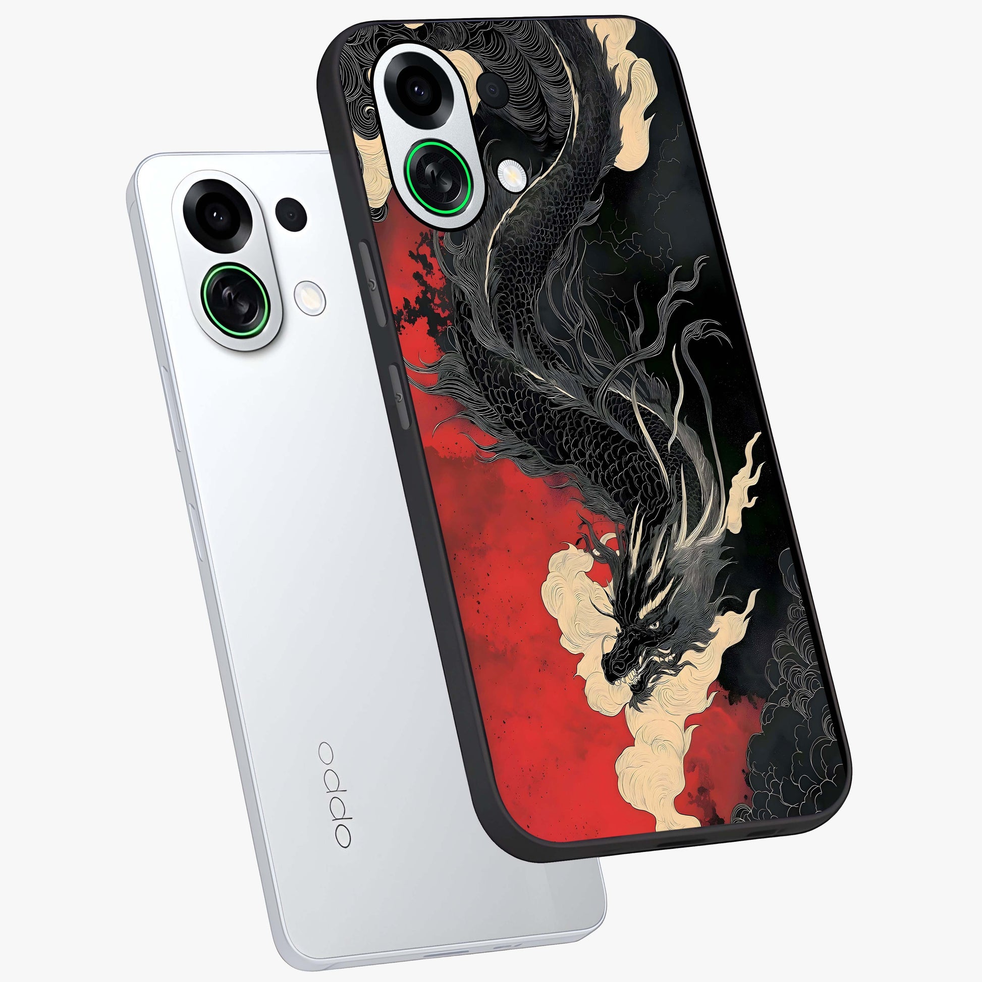 Shadow Dragon Fury Glass Case displayed in angled mockup highlighting powerful dragon illustration with dark fantasy aesthetic.