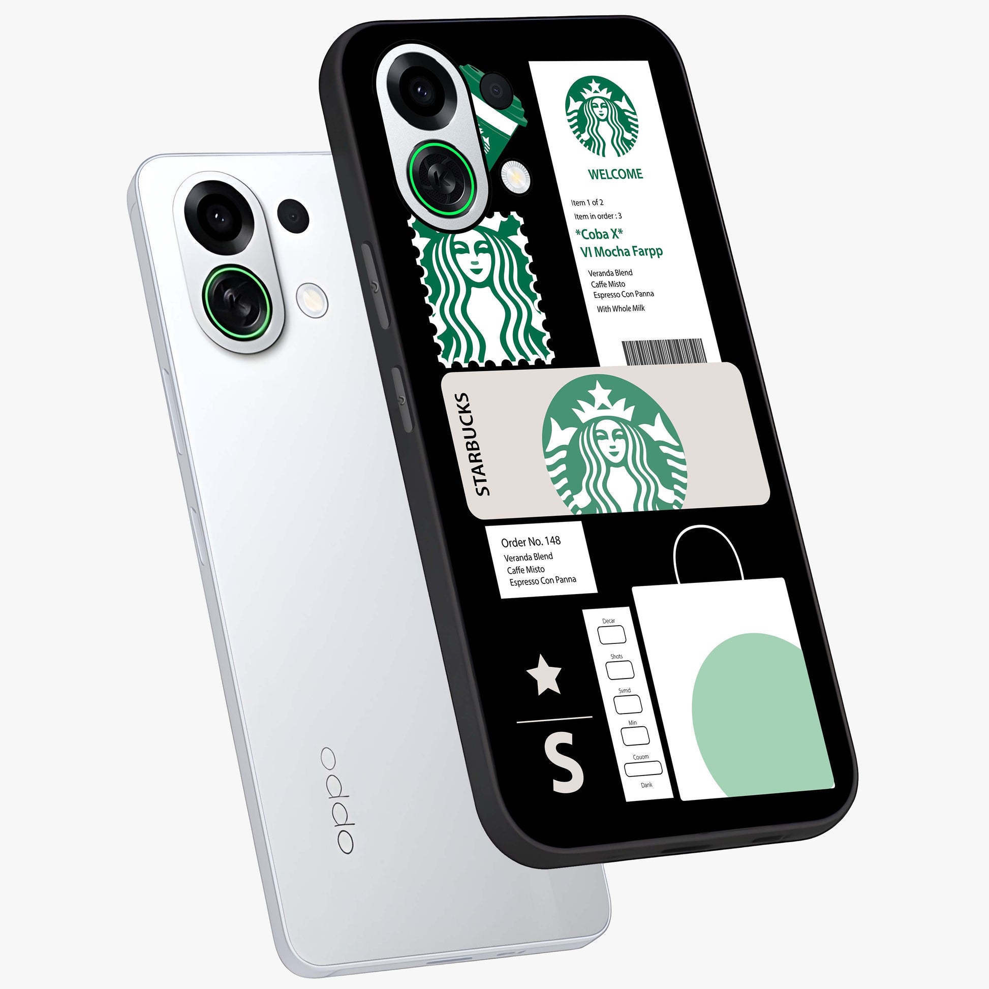 Starbucks Mocha Glass Case displayed in angled mockup highlighting stylish mocha themed design with cozy café aesthetic.