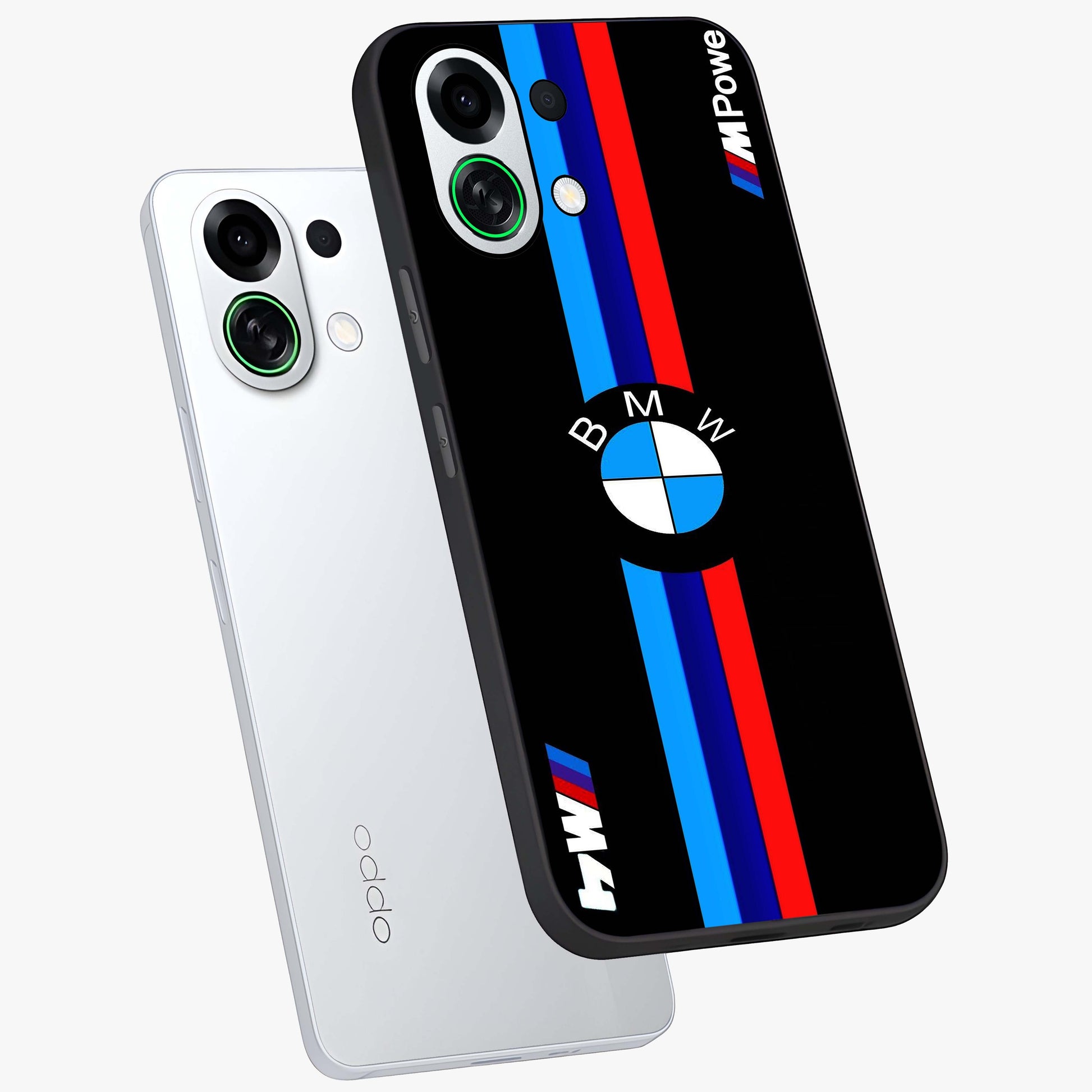 Turbo BMW Beast Glass Case displayed in angled mockup highlighting sleek racing car design with bold automotive aesthetic.