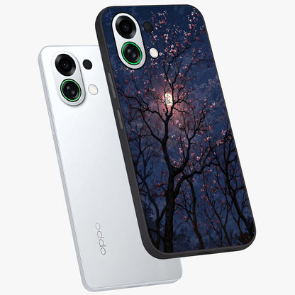 Twilight Sakura Serenade Glass Case displayed in angled mockup highlighting delicate sakura flower design with dreamy aesthetic.
