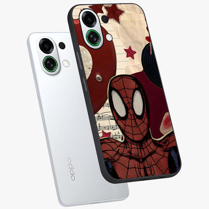 Web Warrior Vibes Glass Case displayed in angled mockup highlighting dynamic web design with comic style aesthetic.