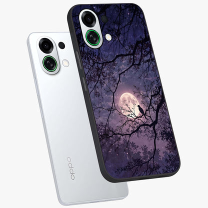 Whispering Moon Silence Glass Case displayed in angled mockup highlighting calm lunar design with dreamy night aesthetic.