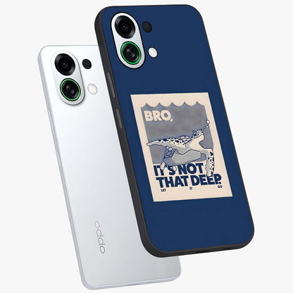 Worry Less Swim Glass Case displayed in angled mockup highlighting fun typography design with relaxed aesthetic style.