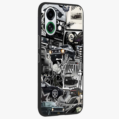 Aesthetic Dark Love Glass Case upright view showcasing dramatic romantic artwork with modern aesthetic style.