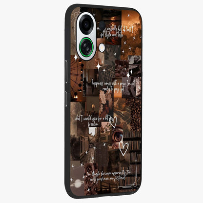 Bittersweet Aesthetic Chaos Glass Case upright view showcasing bold artistic chaos design with modern aesthetic style.