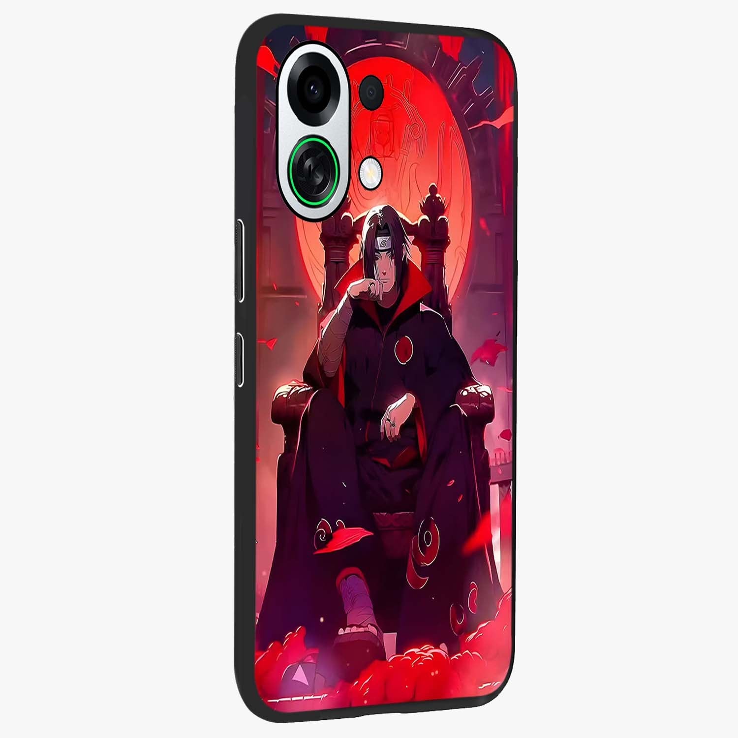 Blood Moon Sovereign Glass Case upright view showcasing powerful moon inspired artwork with cosmic aesthetic style.