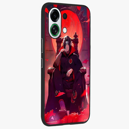 Blood Moon Sovereign Glass Case upright view showcasing powerful moon inspired artwork with cosmic aesthetic style.