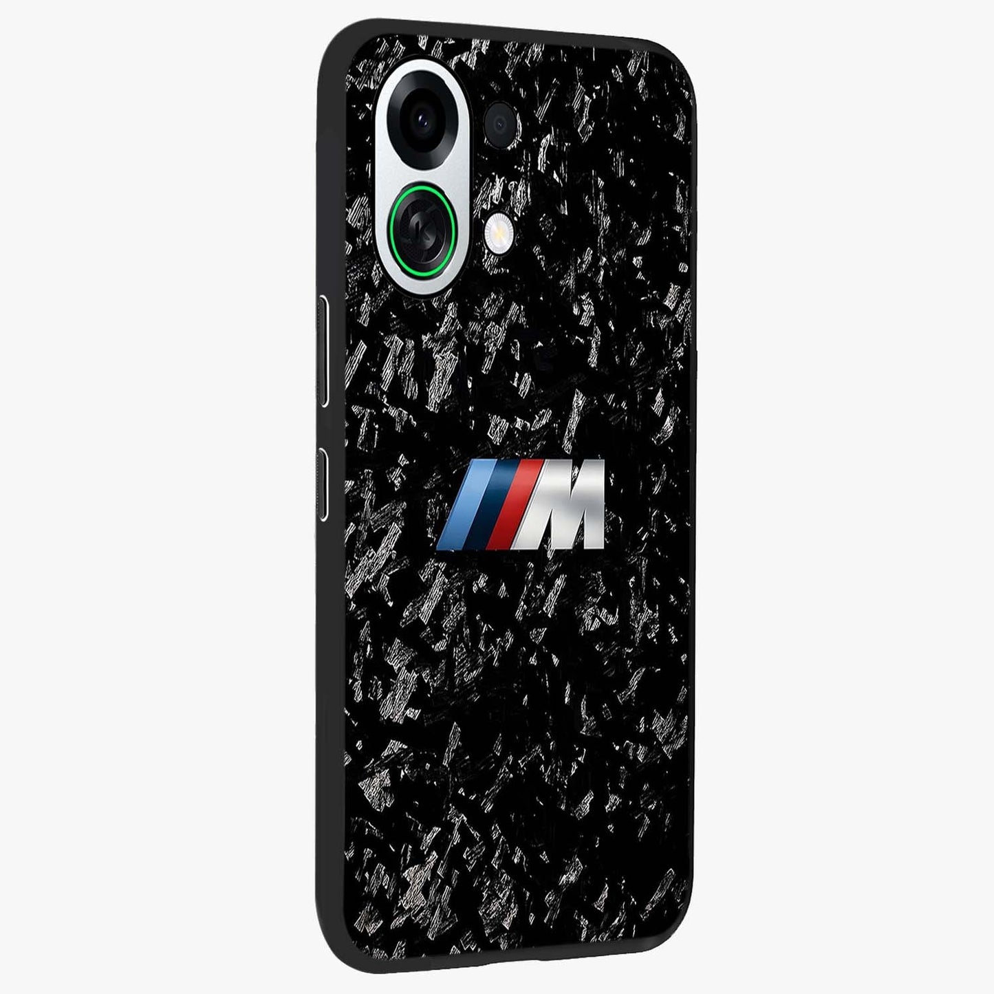 Carbon Speed Mark Glass Case upright view showcasing modern carbon speed graphic with bold automotive theme.