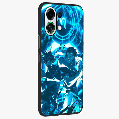Cursed Energy Clash Glass Case upright view showcasing dramatic clash artwork with bold supernatural theme.
