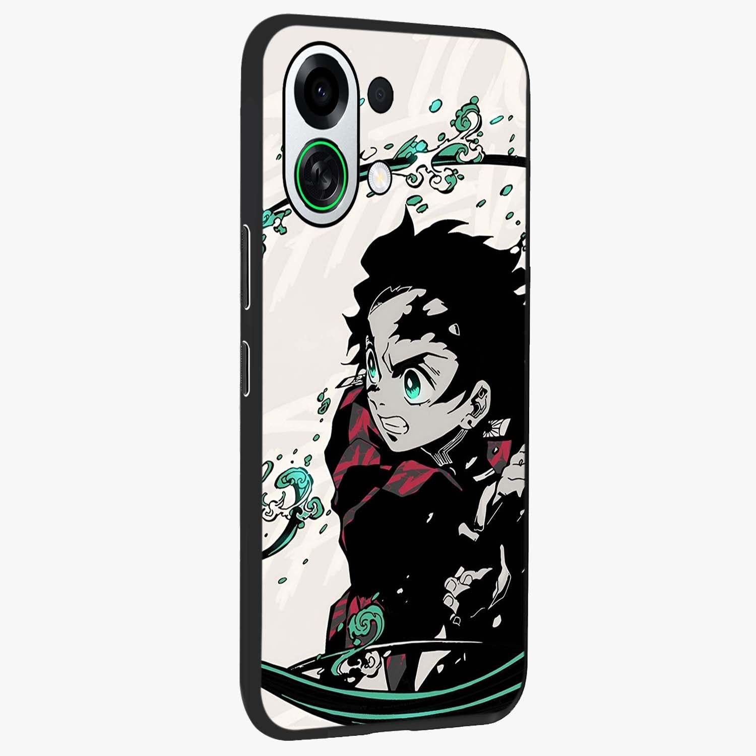 Demon Slayer Glass Case upright view showcasing powerful anime artwork with intense warrior theme.