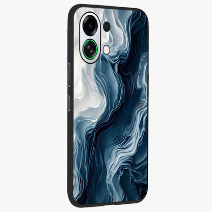 Ethereal Paper Marble Glass Case upright view showcasing smooth marble artwork with refined minimalist theme.