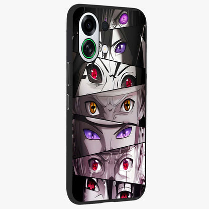 Eyes of Destiny Glass Case upright view showcasing symbolic eye artwork with dramatic artistic theme.