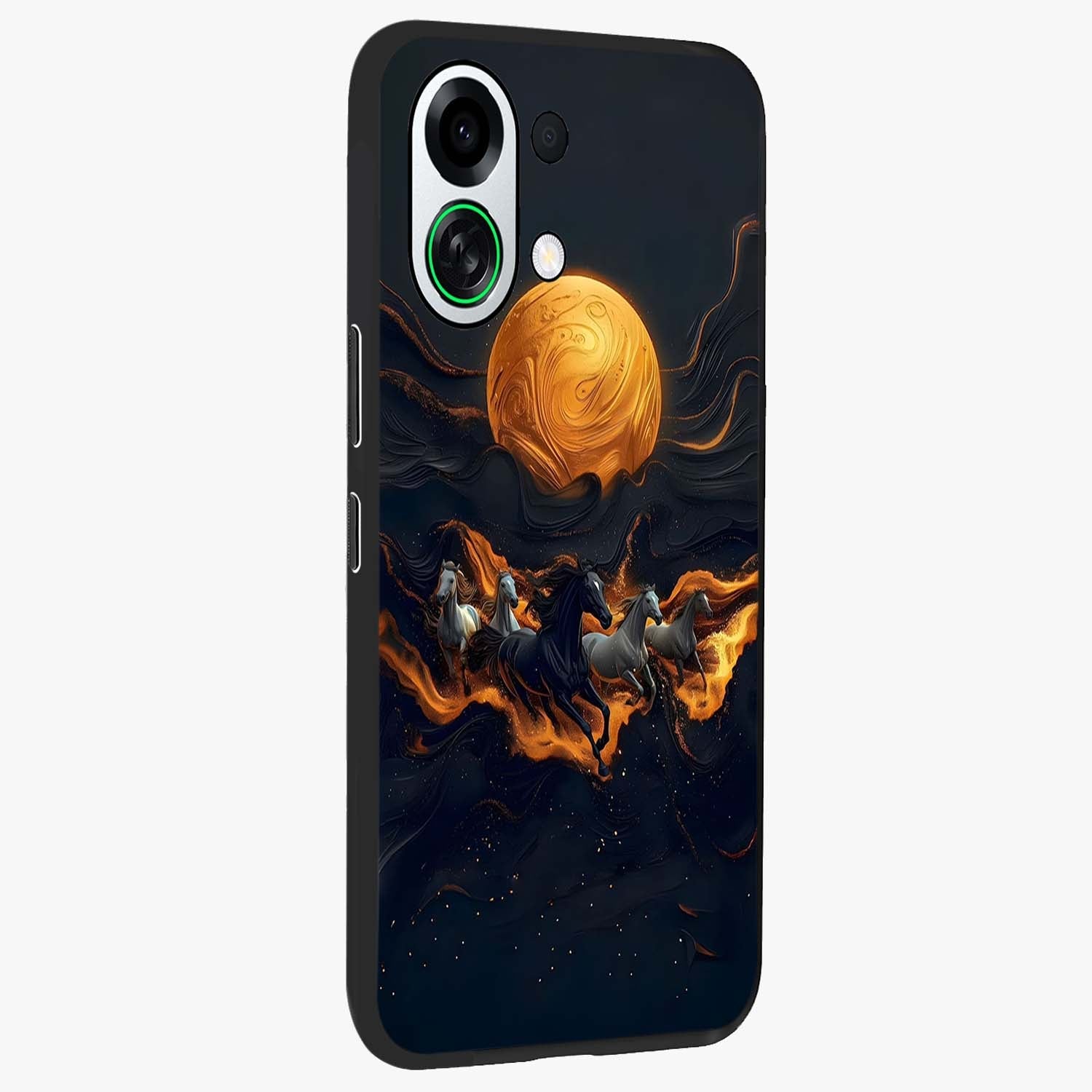 Golden Royal Heritage Glass Case upright view showcasing elegant royal artwork with classic heritage theme.