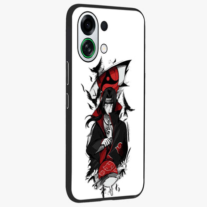Itachi Limited Edition Naruto Anime Glass Case upright view showcasing intense anime artwork with powerful character theme.