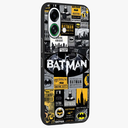 Knight Gotham Rise Glass Case upright view showcasing bold vigilante themed artwork with gothic city vibe.