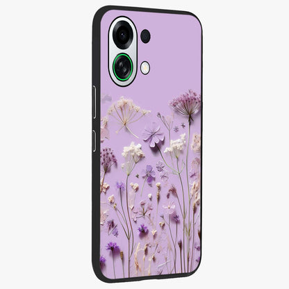 Lavender Blossom Dream Glass Case upright view showcasing delicate lavender blossom artwork with peaceful floral theme.