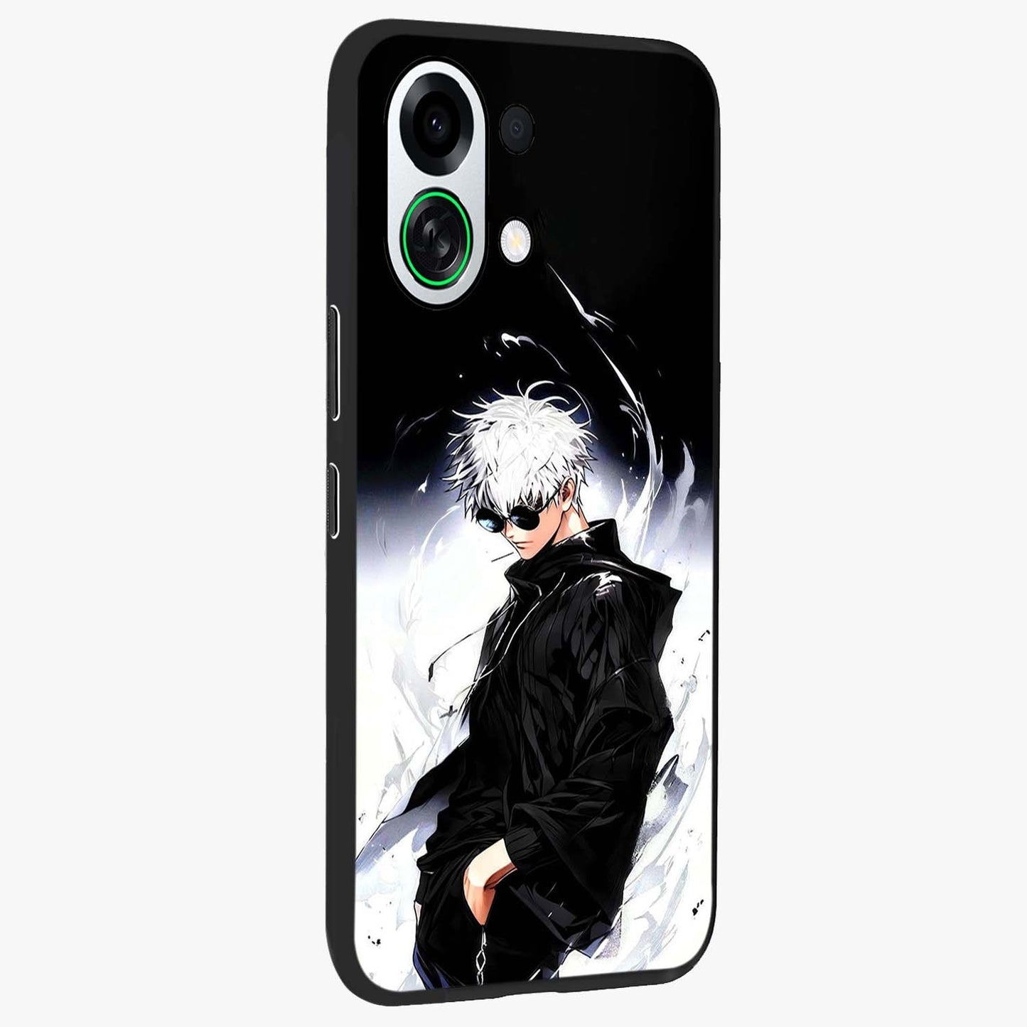 Limitless Shadow King Glass Case upright view showcasing bold shadow warrior artwork with epic fantasy theme.