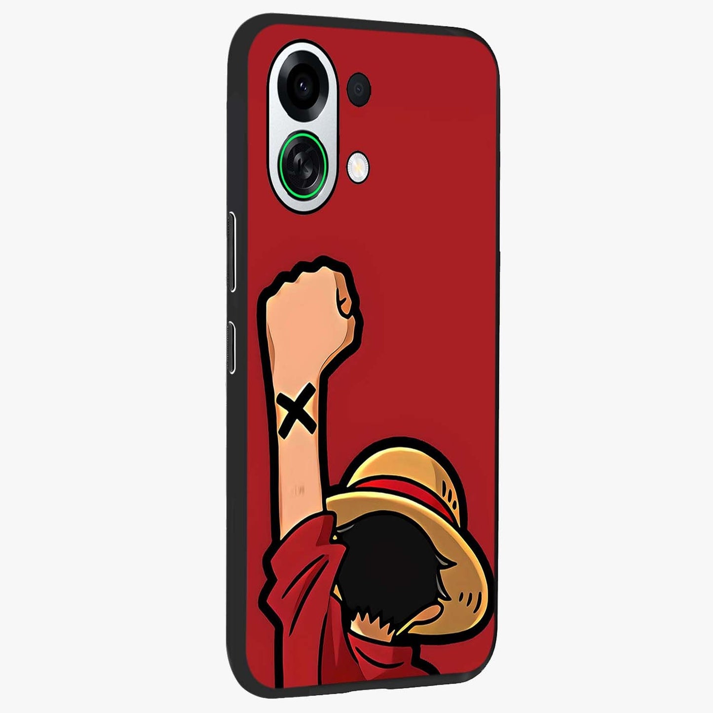 Luffy X Spirit Glass Case upright view showcasing striking anime artwork with adventurous character theme.
