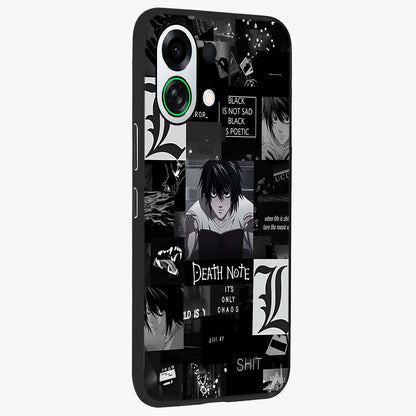 Midnight Chaos Mind Glass Case upright view showcasing expressive abstract artwork with bold dark theme.