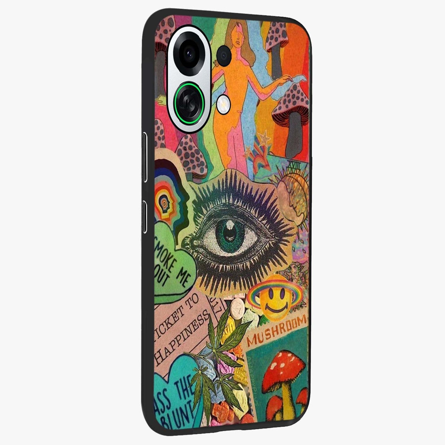 Mystic Eye Wonderland Glass Case upright view showcasing symbolic eye artwork with mysterious fantasy theme.