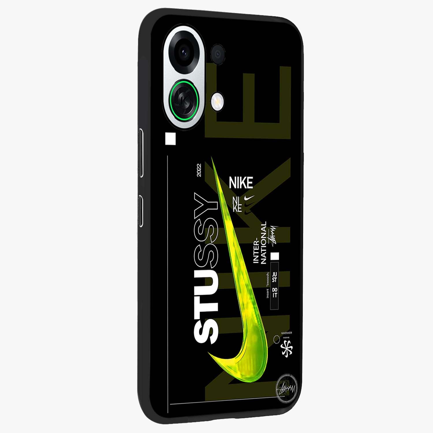 Neon Street Edition Glass Case upright view showcasing colorful neon artwork with modern street culture theme.