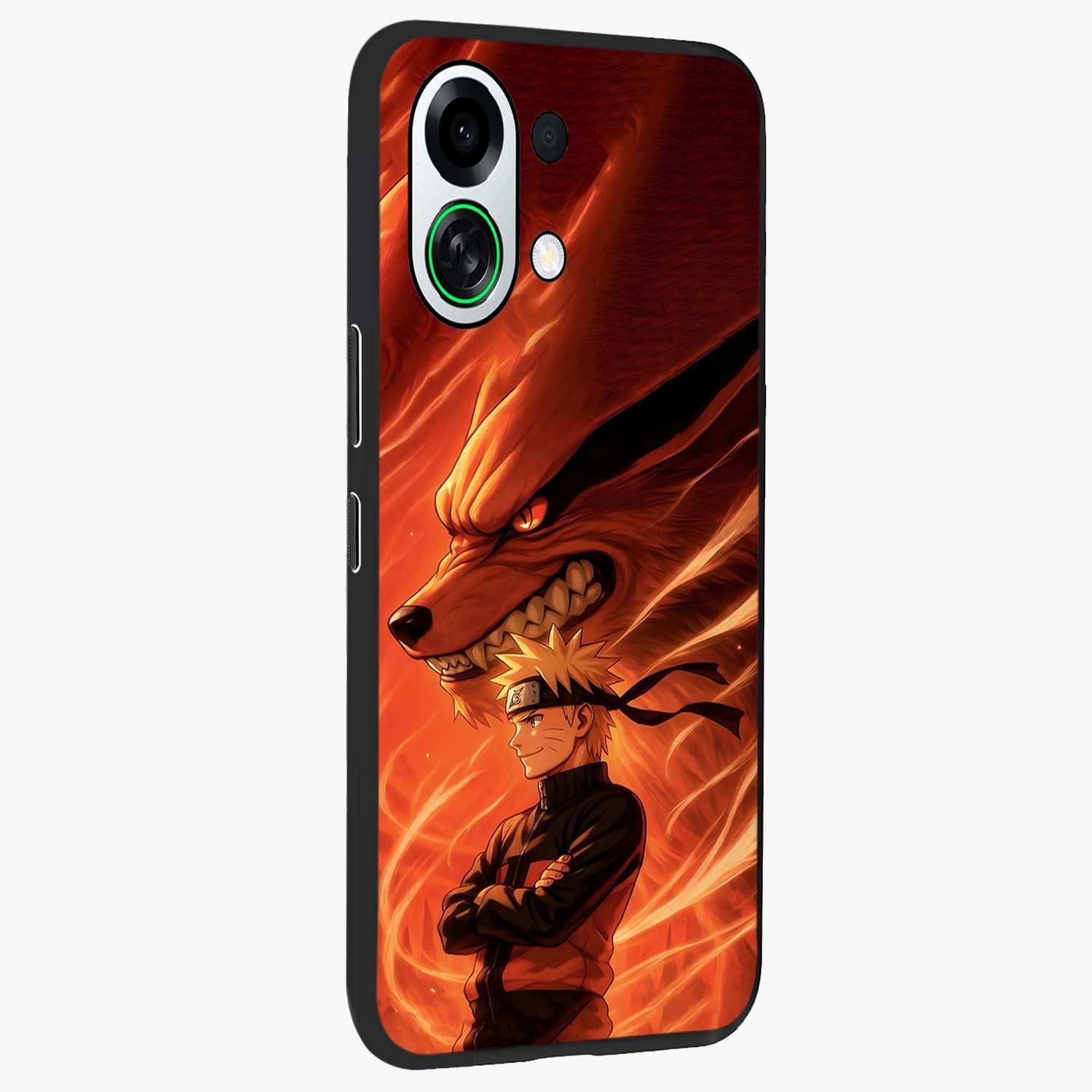 Nine Tails Legacy Glass Case upright view showcasing dramatic nine-tails artwork with intense anime themed design.
