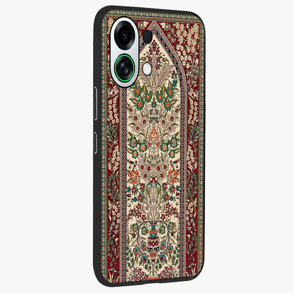 Persian Inspired Glass Case upright view showcasing decorative Persian artwork with rich heritage theme.