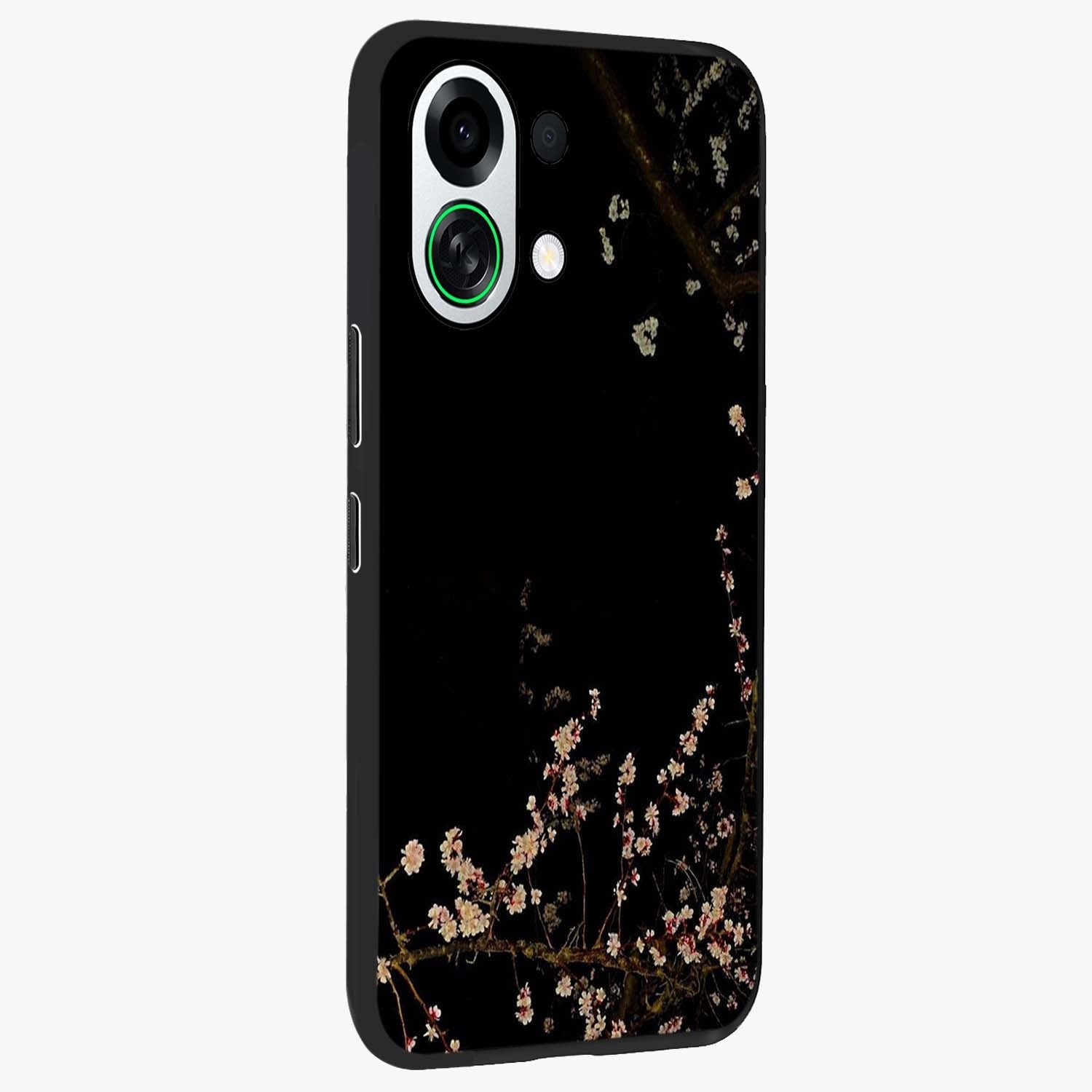 Petal Moon Light With Custom Name Glass Case upright view showcasing elegant floral moon artwork with personalized aesthetic.