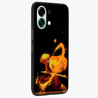 Thunder Flame Execution Glass Case upright view showcasing explosive flame artwork with dynamic action theme.