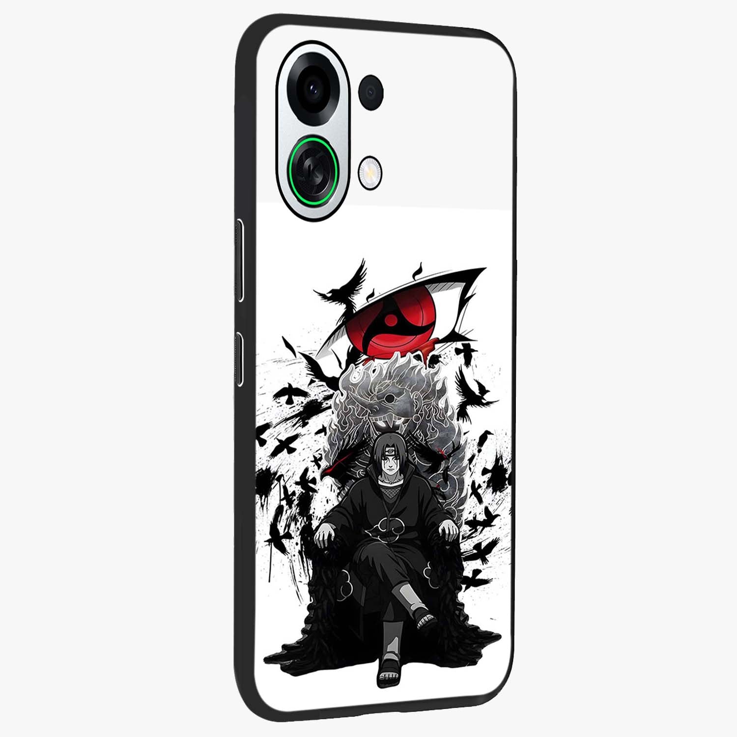 Uchiha Shadow Throne Glass Case upright view showcasing magical underwater galaxy artwork with vibrant cosmic theme.