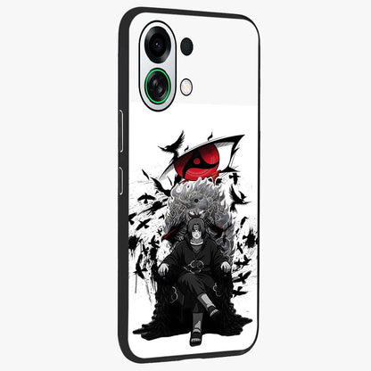 Uchiha Shadow Throne Glass Case upright view showcasing magical underwater galaxy artwork with vibrant cosmic theme.