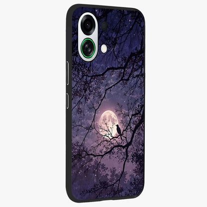 Whispering Moon Silence Glass Case upright view showcasing peaceful moon artwork with tranquil celestial theme.