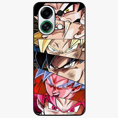 Anime Character Glass Case showing flat back view with vibrant anime artwork and glossy glass finish.