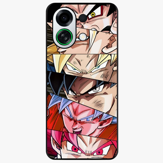 Anime Character Glass Case showing flat back view with vibrant anime artwork and glossy glass finish.
