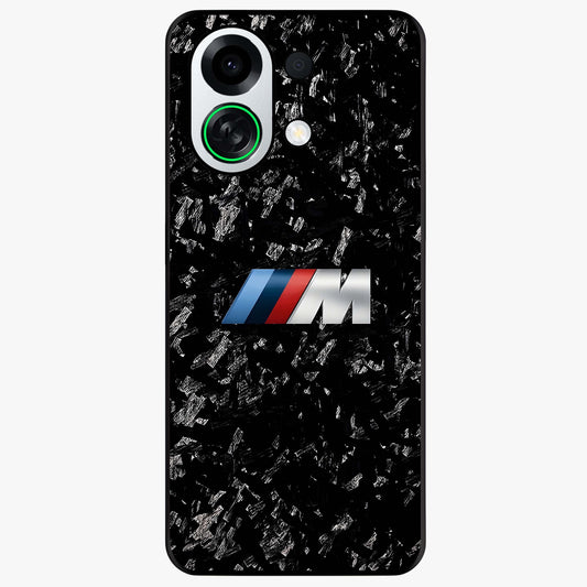 Carbon Speed Mark Glass Case showing flat back view with sporty carbon pattern artwork and glossy glass finish.