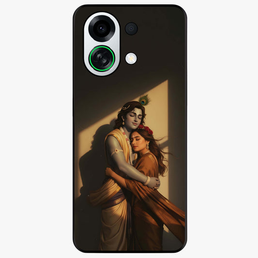 Divine Eternal Love Glass Case showing flat back view with spiritual love themed artwork and glossy glass finish.