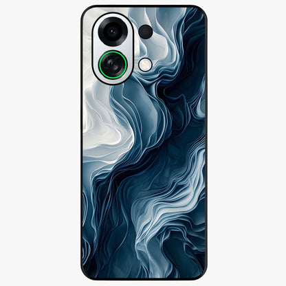 Ethereal Paper Marble Glass Case showing flat back view with soft marble paper texture artwork and glossy glass finish.