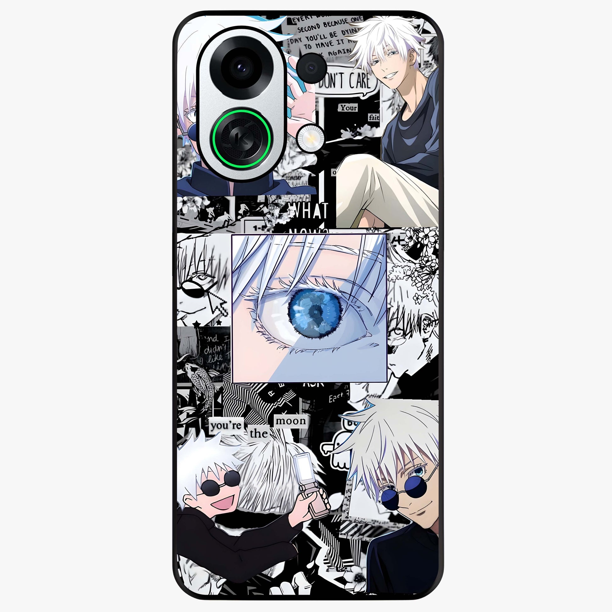 Infinity Sorcerer Chaos Glass Case showing flat back view with mystical sorcerer themed artwork and glossy glass finish.