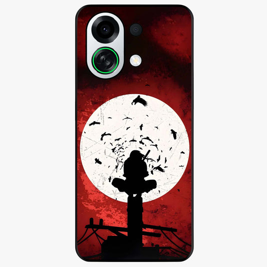 Itachi Limited Edition Naruto Anime Glass Case showing flat back view with iconic anime character artwork and glossy glass finish.