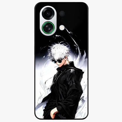 Limitless Shadow King Glass Case showing flat back view with powerful shadow warrior artwork and glossy glass finish.