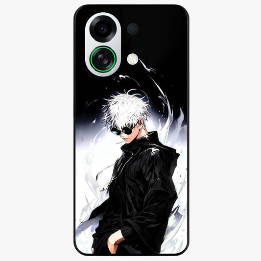 Limitless Shadow King Glass Case showing flat back view with powerful shadow warrior artwork and glossy glass finish.