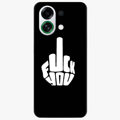 Rebel Mode On Glass Case showing flat back view with bold rebellious typography artwork and glossy glass finish.