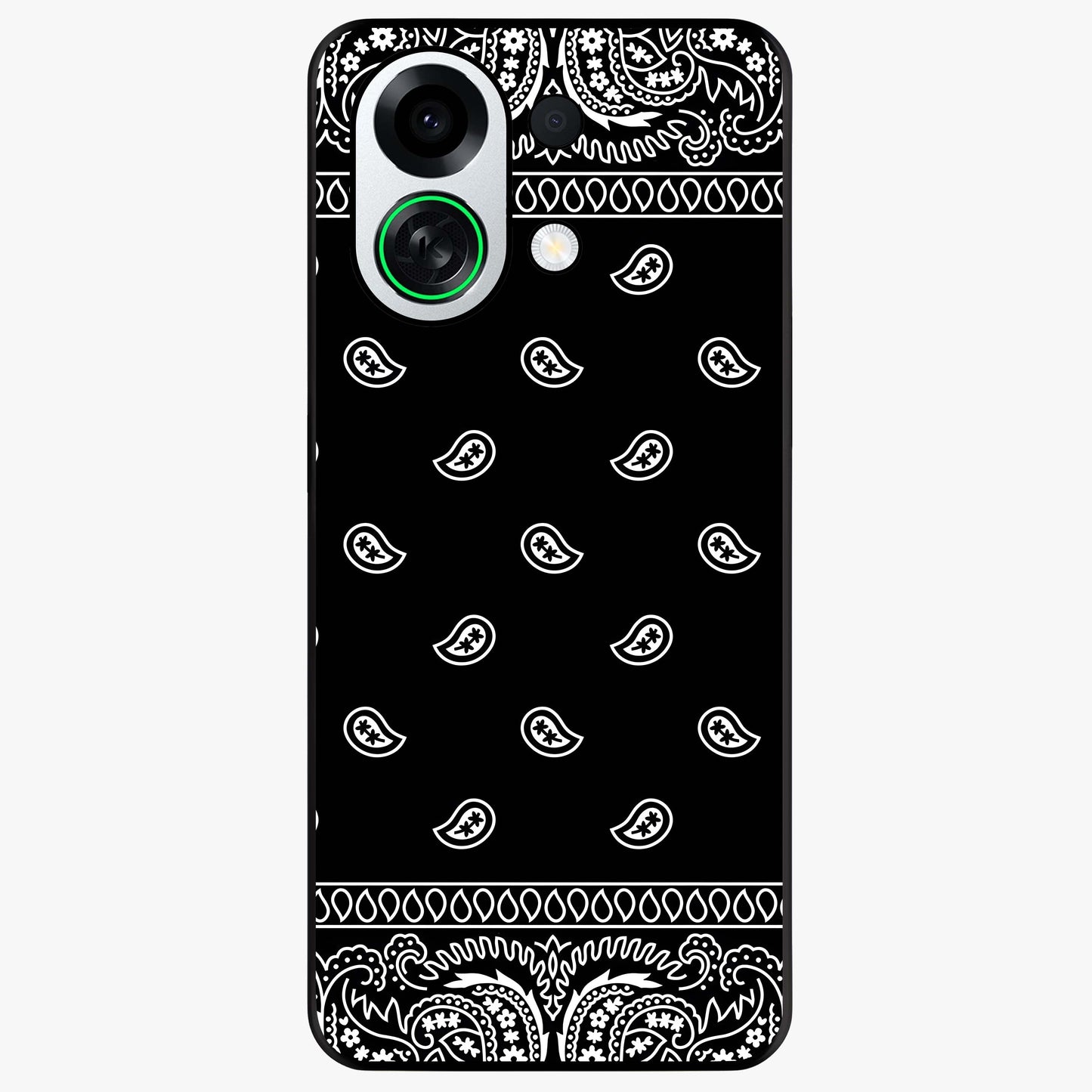 Retro Rebel Threads Glass Case showing flat back view with vintage street style artwork and glossy glass finish.