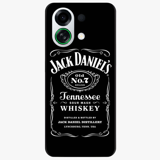 Vintage Whiskey Heritage Glass Case showing flat back view with classic whiskey inspired artwork and glossy glass finish.