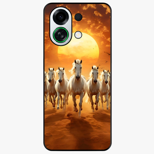 Wild Sunset Majesty Glass Case showing flat back view with majestic sunset landscape artwork and glossy glass finish.