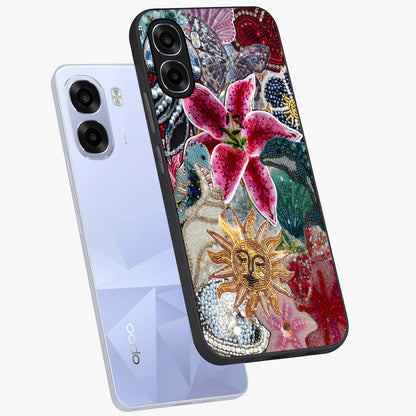 Beaded Garden Fantasy Glass Case displayed in angled mockup highlighting fantasy inspired floral bead pattern.