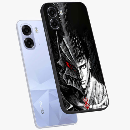Berserker Blood Oath Glass Case displayed in angled mockup highlighting dark fantasy graphic design and powerful theme.
