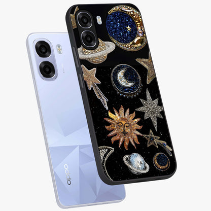 Celestial Gem Constellations Glass Case displayed in angled mockup highlighting gemstone inspired constellation design.