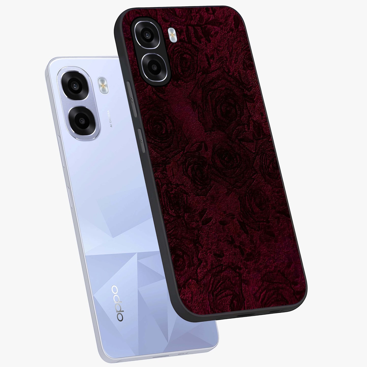 Crimson Fade Flow Glass Case displayed in angled mockup highlighting smooth gradient design with modern aesthetic style.